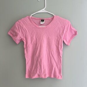 John deere pastel pink baby tee youth XL fits adult women xs 100% cotton kidcore